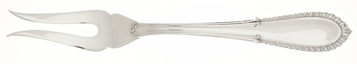 Villa D'Este (Sterling) Large 2-Tine Cold Meat Serving Fork by Buccellati-1