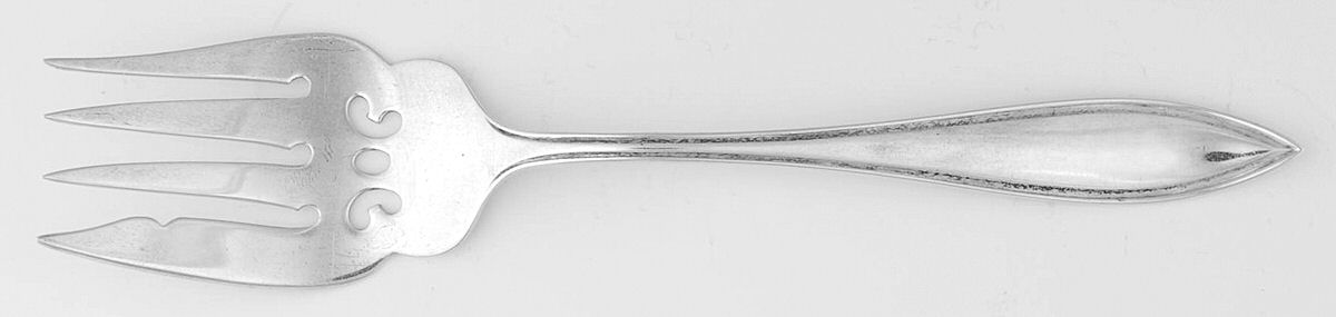 BIR2 (STERLING) Small Solid Cold Meat Serving Fork by Birks Silver-1