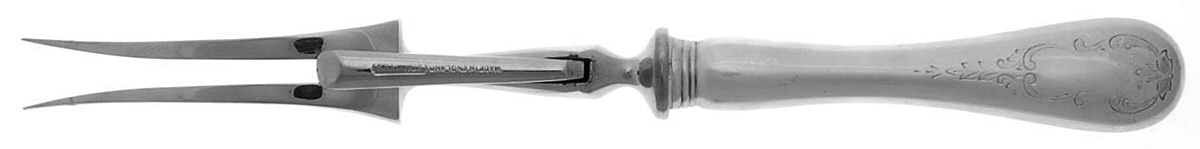 Brentwood (Sterling) Small Steak Carving Fork with Stainless Prongs by Birks Silver-1