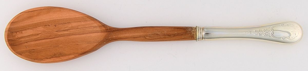 Brentwood (Sterling) Salad Serving Spoon with Wooden Bowl by Birks Silver-1