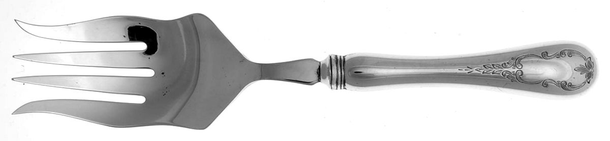 Brentwood (Sterling) Medium Cold Meat Serving Fork, Plated Tines by Birks Silver-1