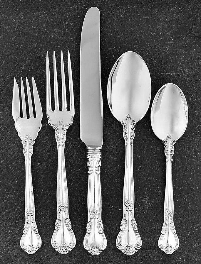 Chantilly (Sterling, No Monograms) 40  Piece Estate Set by Birks Silver-1