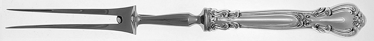 Chantilly (Sterling, No Monograms) Large Stainless-Prong Roast Carving Fork by Birks Silver-1