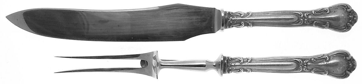 Chantilly (Sterling, No Monograms) Small Stainless Blade 2-Piece Steak Carving Set by Birks Silver-1