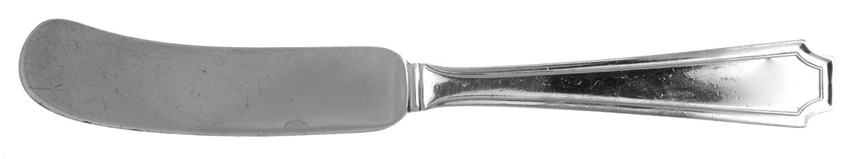 Devonshire (Sterling) Monogram Flat Handle Butter Spreader by Birks Silver-1