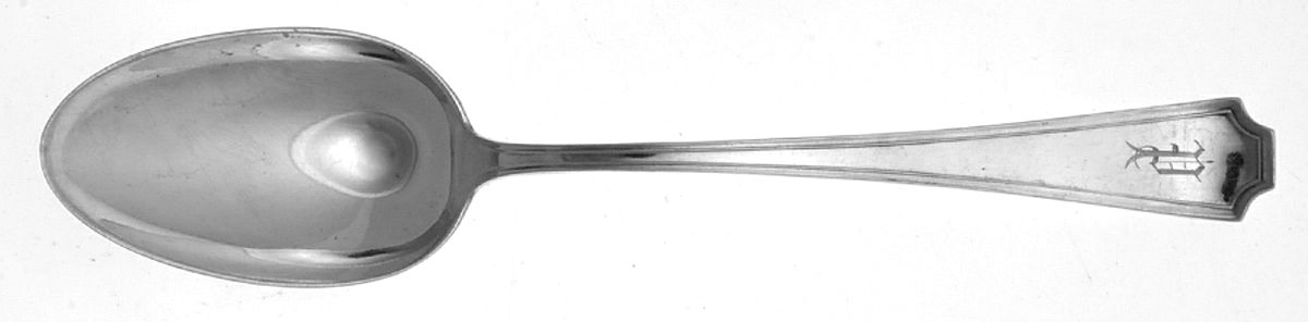 Devonshire (Sterling) Monogrammed Oval Dessert/Soup Spoon by Birks Silver-1