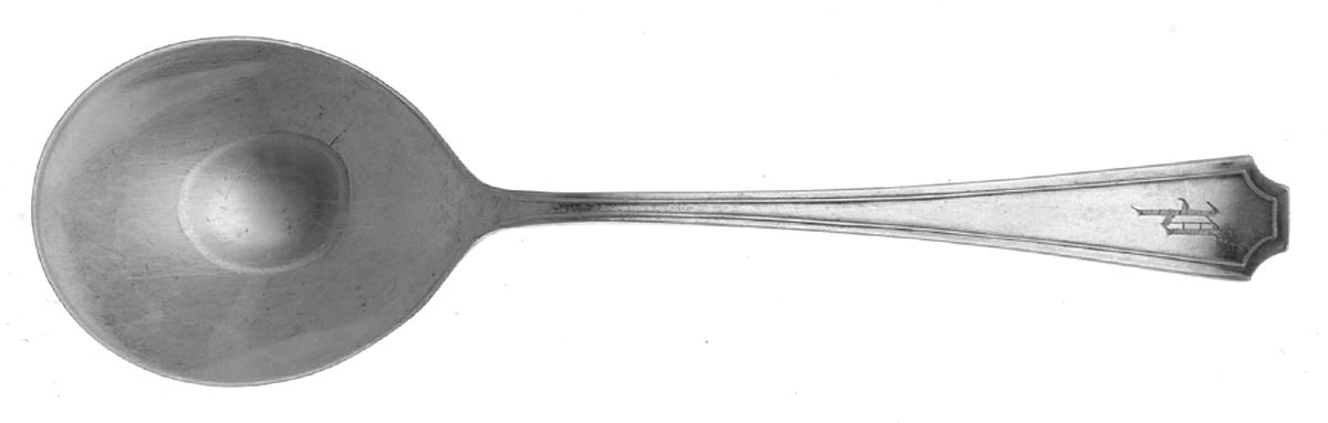 Devonshire (Sterling) Monogram Round Bowl Soup Spoon (Cream Soup) by Birks Silver-1