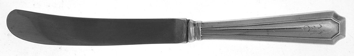 Devonshire (Sterling) Monogram Butter Spreader Hollow Hdl-Paddle/StnlBld by Birks Silver-1