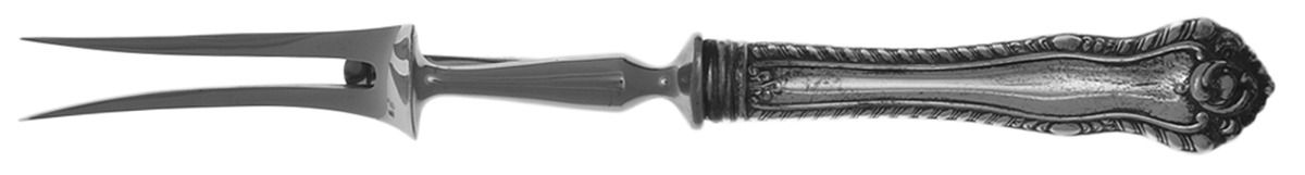 Gadroon (Sterling, No Monograms) Small Steak Carving Fork with Stainless Prongs by Birks Silver-1