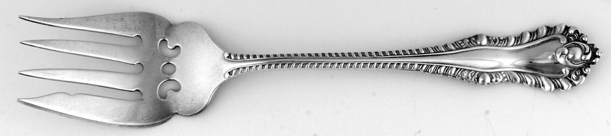 Gadroon (Sterling, No Monograms) Small Solid Cold Meat Serving Fork by Birks Silver-1