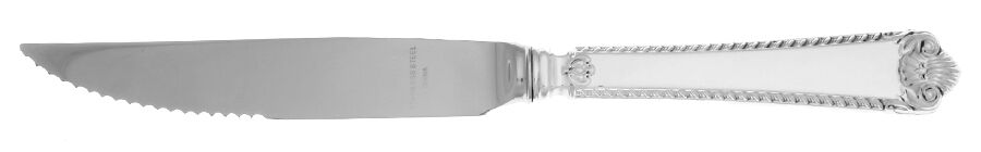 George II-Plain (Sterling, 1914) Steak Knife Individual Hollow, Serrate HC by Birks Silver-1