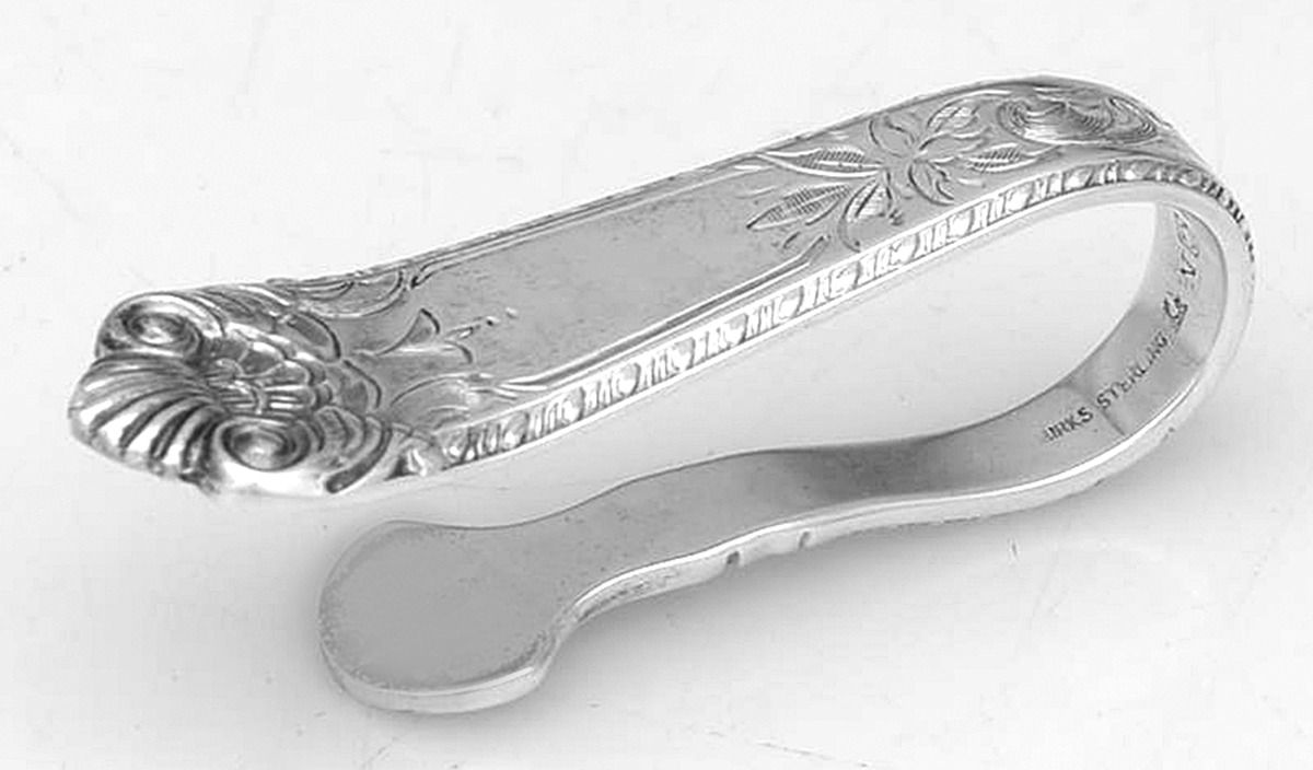 George II-Engraved (Sterling, 1998) Napkin Clip by Birks Silver-1