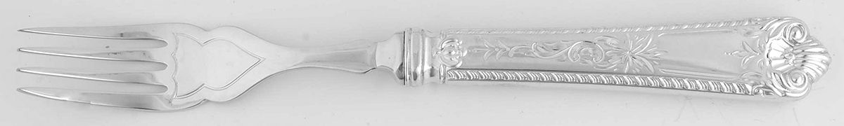 George II-Engraved (Sterling, 1998) Individual Hollow Fish Fork w/Silverplate Tines by Birks Silver-1