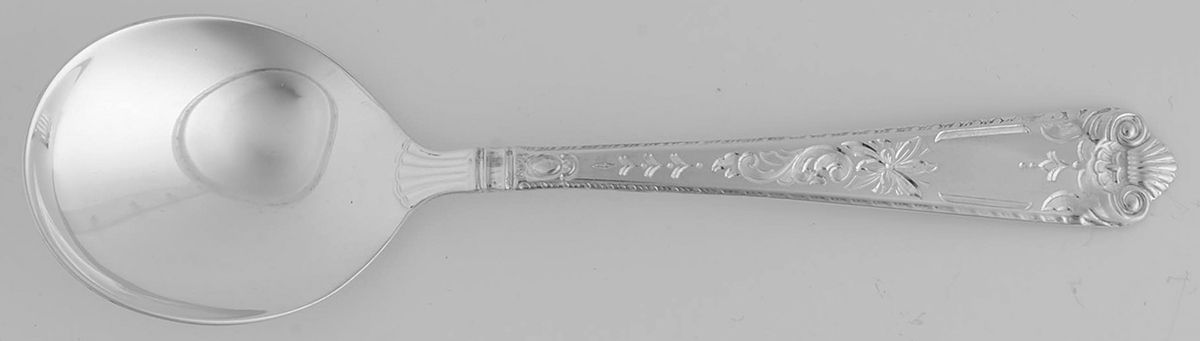 George II-Engraved (Sterling, 1998) Round Bowl Soup Spoon (Cream Soup) by Birks Silver-1