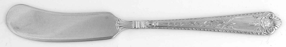 George II-Engraved (Sterling, 1998) Flat Handle Butter Spreader by Birks Silver-1