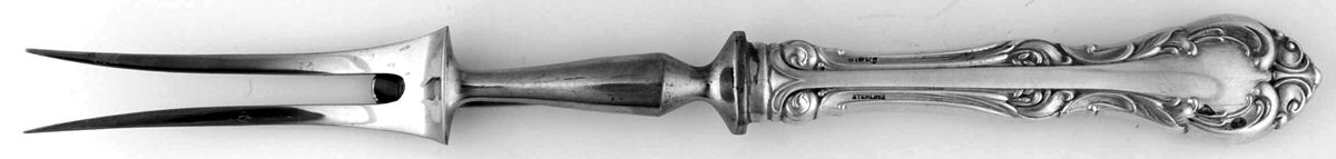 Laurentian (Sterling) Small Steak Carving Fork with Stainless Prongs by Birks Silver-1