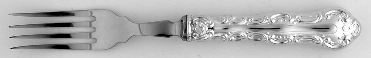 Louis De France (Silverplate) Individual Hollow Fish Fork, Stainless Tines by Birks Silver-1
