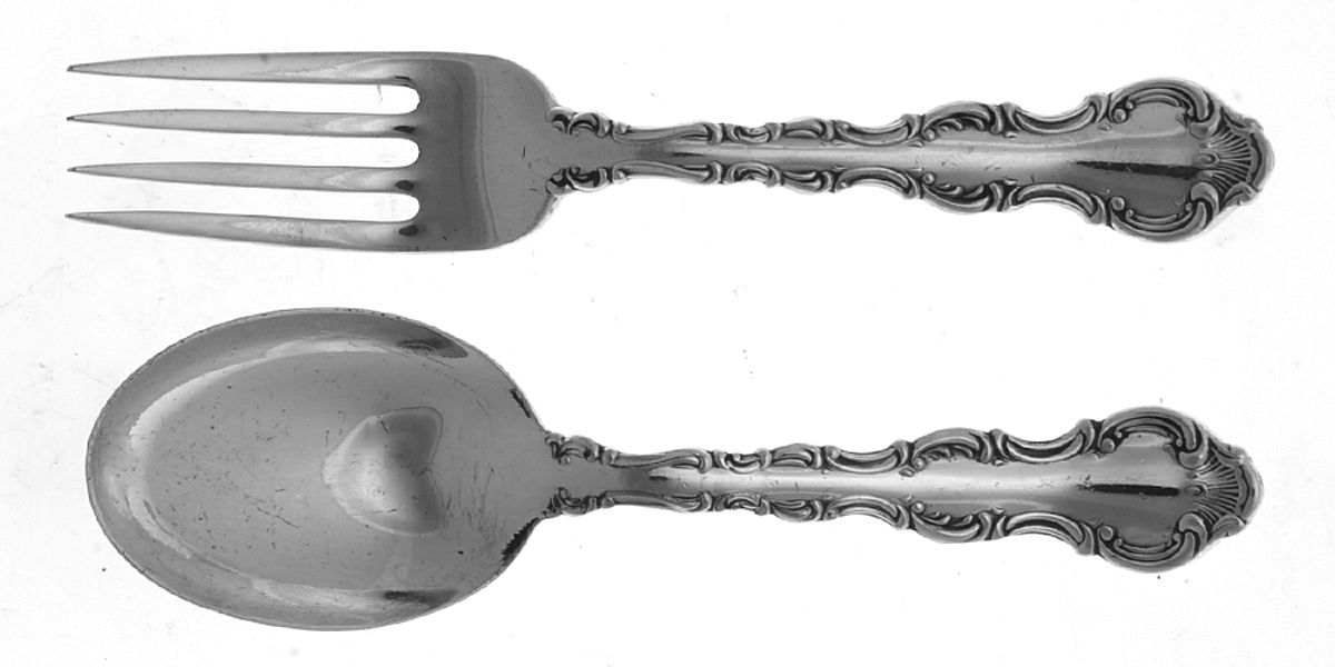 Louis De France (Silverplate) 2 Pc Baby Set (BF, BS) by Birks Silver-1