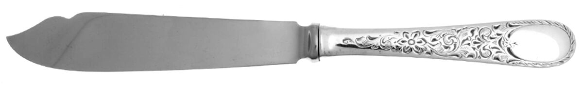 London Engraved (Sterling, 1914, No Monograms) Individual Fish Knife with Stainless Blade by Birks Silver-1