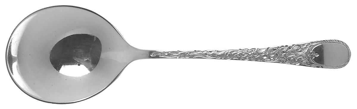 London Engraved (Sterling, 1914, No Monograms) Round Bowl Soup Spoon (Cream Soup) by Birks Silver-1