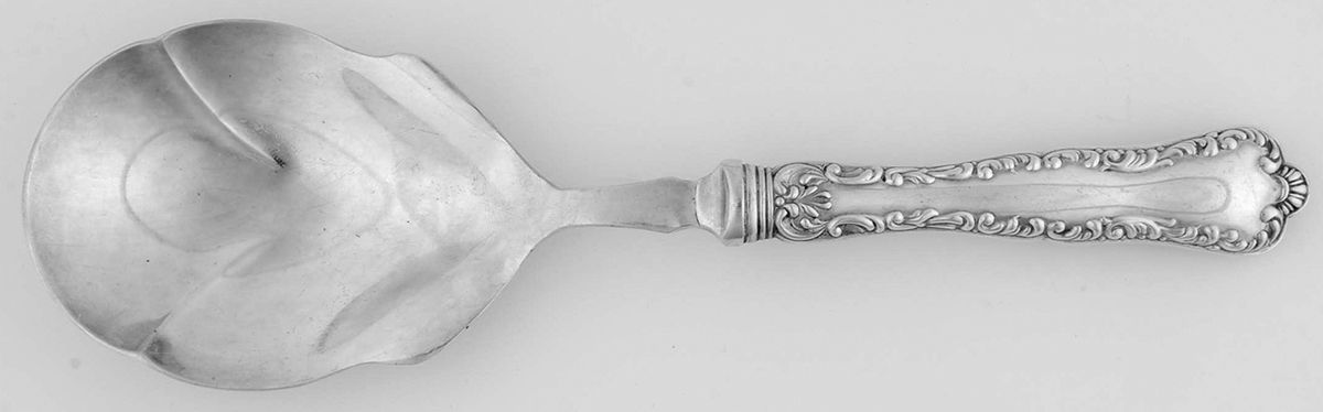 Louis XV (Sterling, 1914) Casserole Spoon with Silverplate Shell Bowl by Birks Silver-1