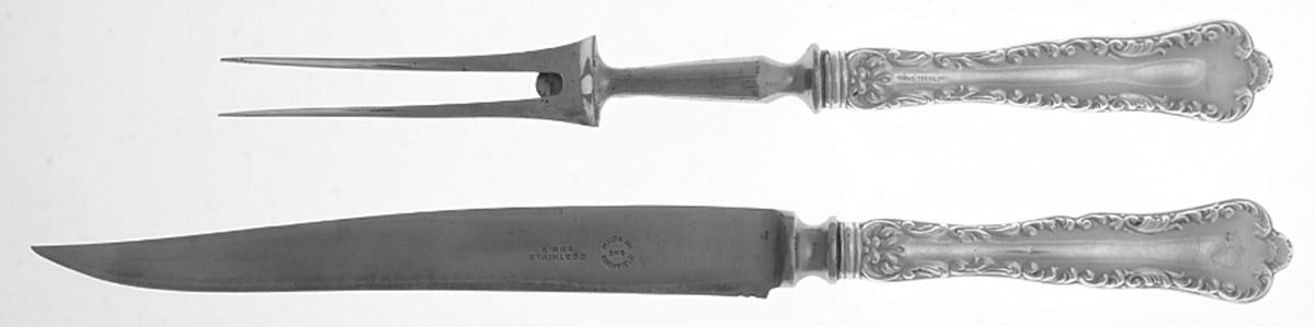 Louis XV (Sterling, 1914) Small Stainless Blade 2-Piece Steak Carving Set by Birks Silver-1