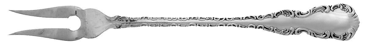Louis XV (Sterling, 1914) Short Handle Pickle/Olive Fork by Birks Silver-1