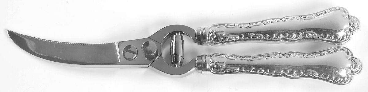 Louis XV (Sterling, 1914) Poultry Shears with Stainless Blades by Birks Silver-1