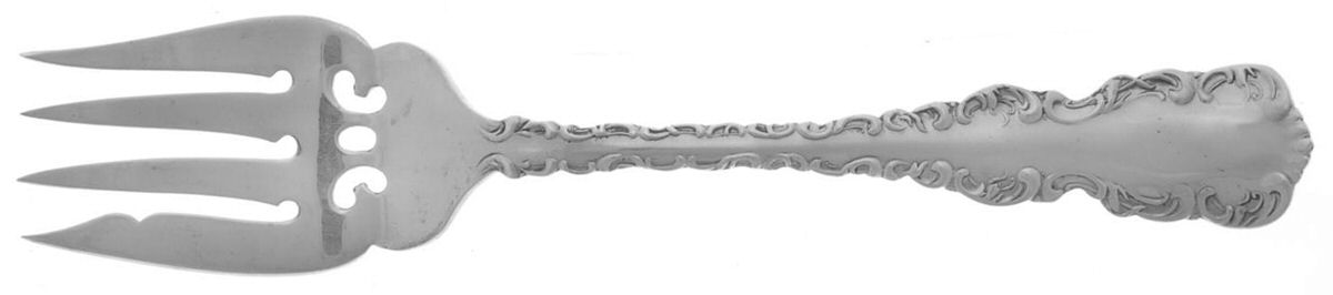 Louis XV (Sterling, 1914) Small Solid Cold Meat Serving Fork by Birks Silver-1