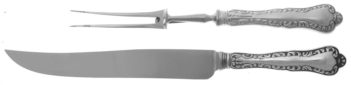 Louis XV (Sterling, 1914) Large 2-Piece Roast Carving Set w/Stainless Blade by Birks Silver-1