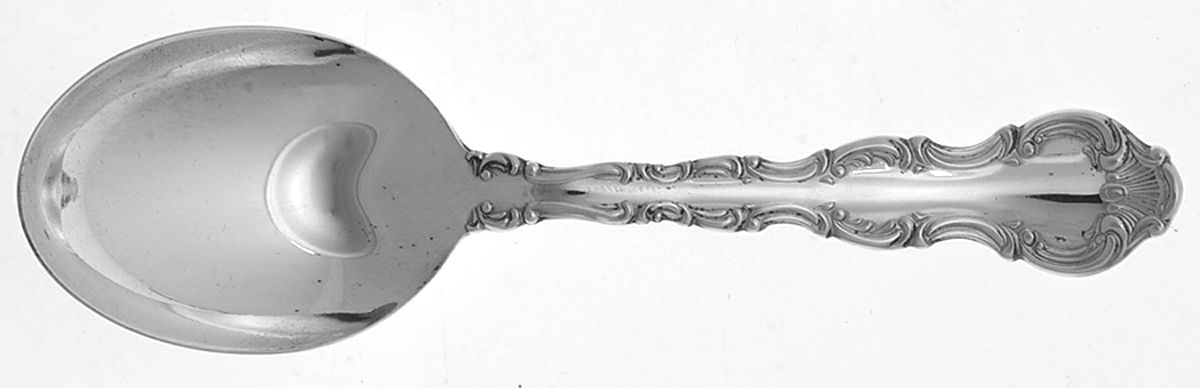 Pompadour (Sterling, 1914, No Monograms) Straight Handle Baby Spoon by Birks Silver-1
