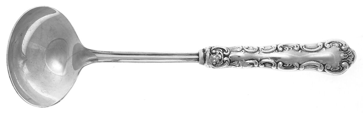 Pompadour (Sterling, 1914, No Monograms) Hollow Handle Gravy Ladle, Plate Bowl by Birks Silver-1