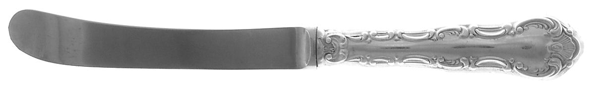 Pompadour (Sterling, 1914, No Monograms) Butter Spreader Hollow Hdl-Paddle/Stainless Blade by Birks Silver-1