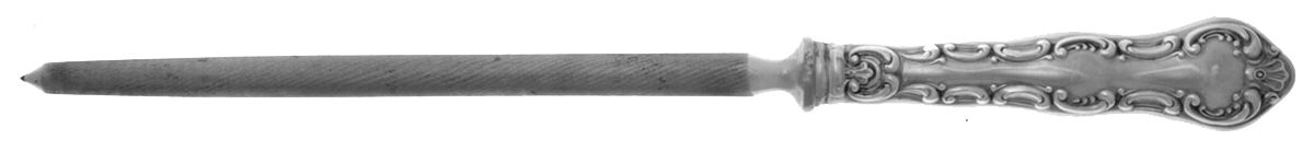 Pompadour (Sterling, 1914, No Monograms) Large Roast Steel Rod Knife Sharpener by Birks Silver-1
