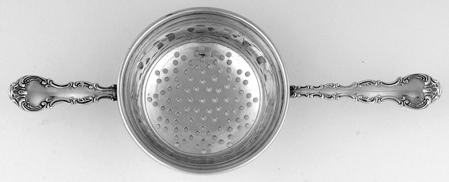 Pompadour (Sterling, 1914, No Monograms) Solid Individual Overcup Tea Strainer by Birks Silver-1