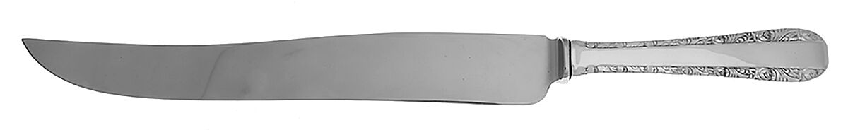 Rose Bower (Sterling, No Monograms) Large Stainless Blade Roast Carving Knife by Birks Silver-1
