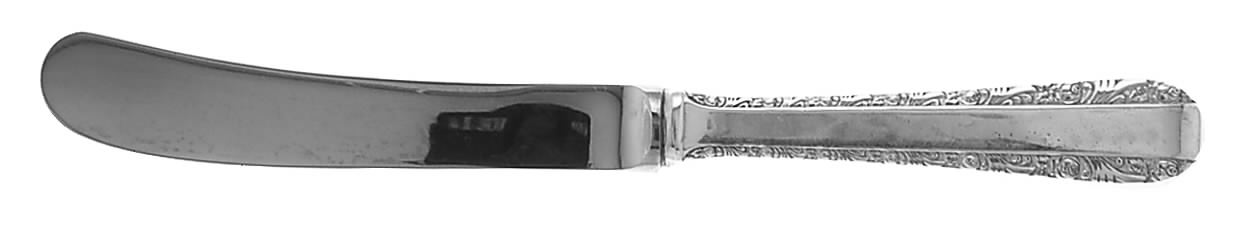 Rose Bower (Sterling, No Monograms) Butter Spreader Hollow Hdl-Paddle/Stainless Blade by Birks Silver-1