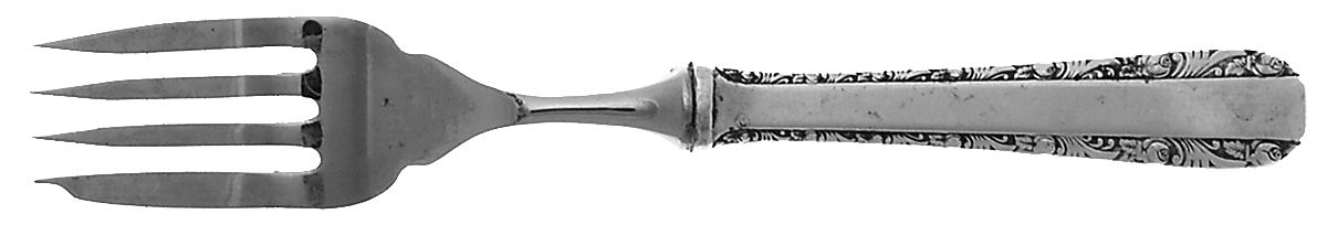 Rose Bower (Sterling, No Monograms) Individual Hollow Fish Fork, Stainless Tines by Birks Silver-1