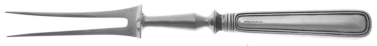 Saxon (Sterling, 1914, No Monograms) Small Steak Carving Fork with Stainless Prongs by Birks Silver-1