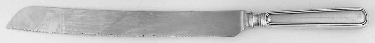 Saxon (Sterling, 1914, No Monograms) Wedding Cake Knife with Stainless Blade by Birks Silver-1