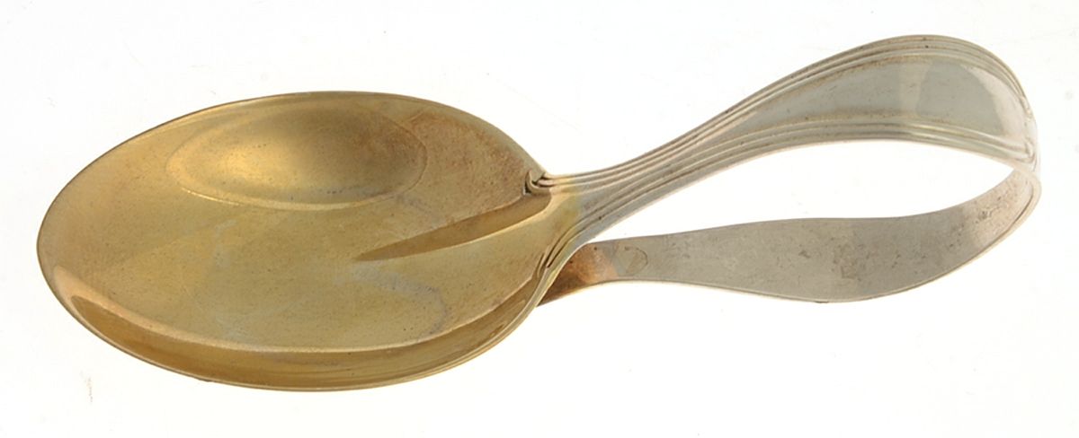 Stratford (Sterling) Curved Handle Baby Spoon by Birks Silver-1