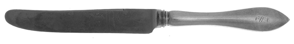 Tudor Plain (Sterling) Monogramed New French Hollow Knife with Bolster by Birks Silver-1