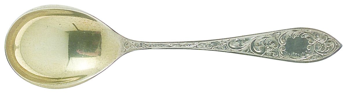 Tudor Scroll (Sterling, 1914, No Monograms) Sugar Spoon by Birks Silver-1