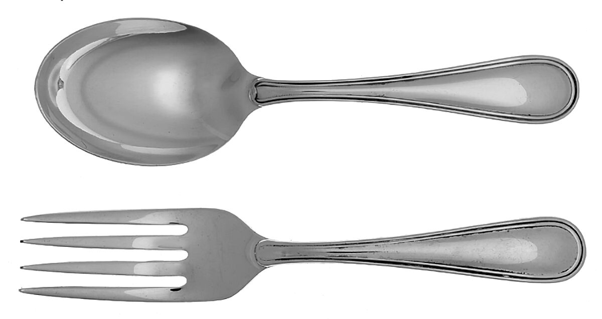 York (Silverplate, No Monograms) 2 Pc Baby Set (BF, BS) by Birks Silver-1