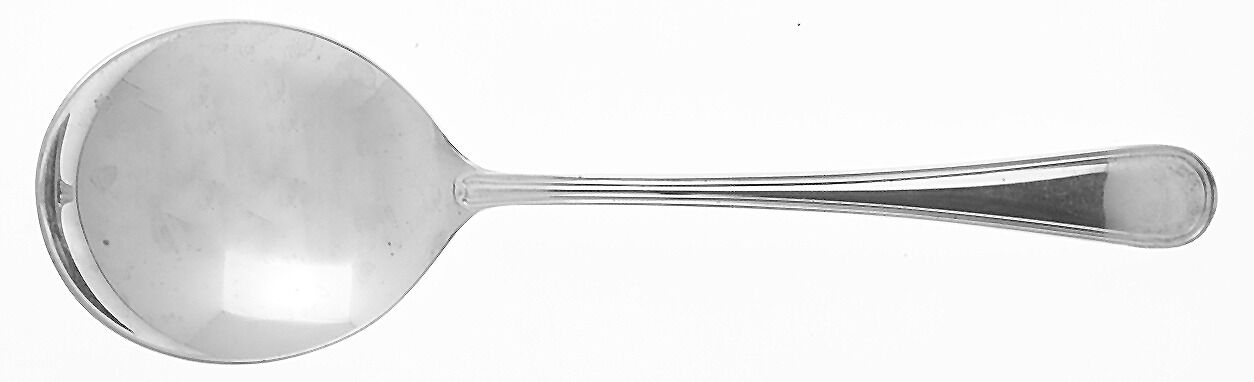 York (Silverplate, No Monograms) Round Bowl Soup Spoon (Cream Soup) by Birks Silver-1