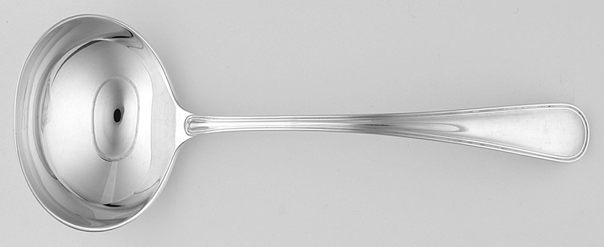 York (Silverplate, No Monograms) Solid Gravy Ladle by Birks Silver-1