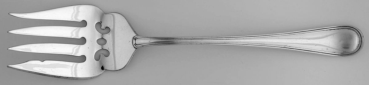 York (Silverplate, No Monograms) Small Solid Cold Meat Serving Fork by Birks Silver-1