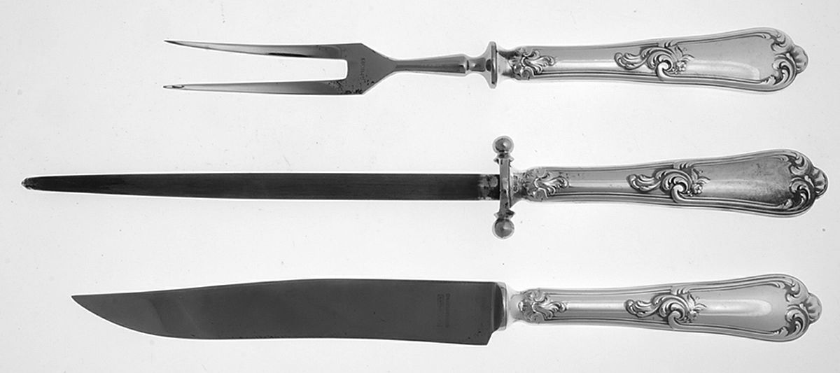 BMN2 (STERLING) Small Steak 3-Piece Carving Set with Stainless Blade by Bruckmann & Sohne-1