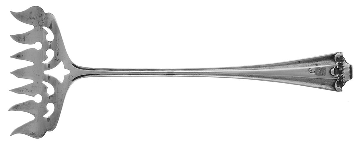 NO 1 (Sterling, 1914) Large Solid Tined Sardine Serving Fork by Baker Manchester-1