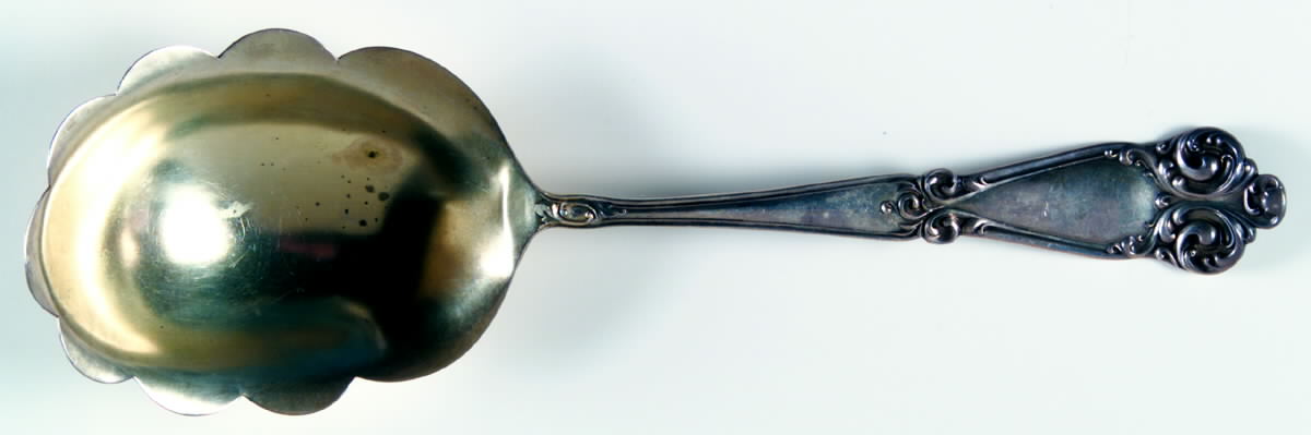 BMS1 (STERLING) Large Solid Berry/Casserole Spoon by Baker Manchester-1